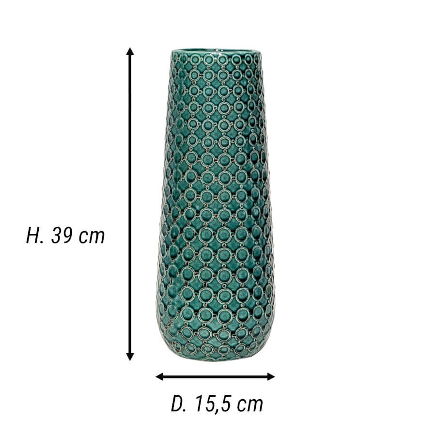 Vase turquoise maille japonaise H39 cm  | Deco-Delight.com