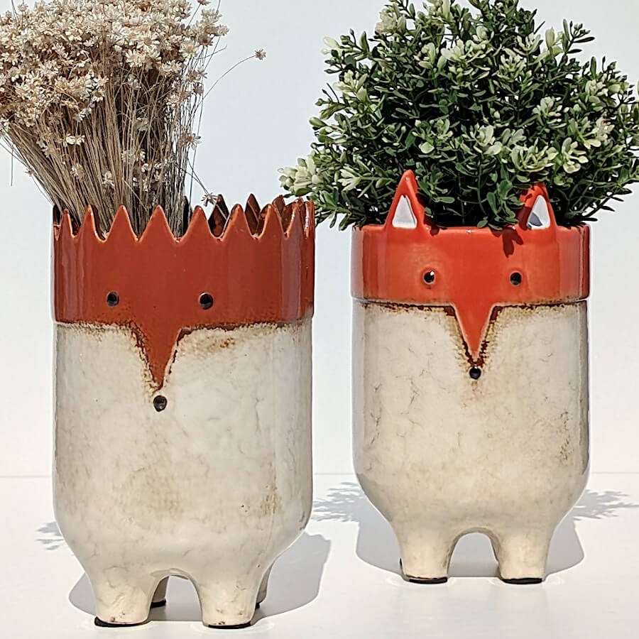 Cache-pot-tete-renard-pieds-h21-ocre-beige