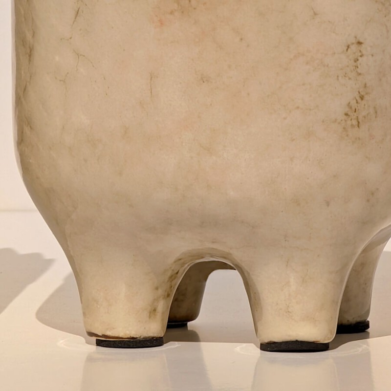 Cache-pot-tete-renard-pieds-h21-ocre-beige