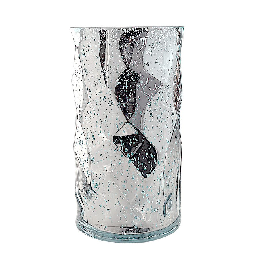 Vase géométrique turquoise mercurisé  | Deco-Delight.com