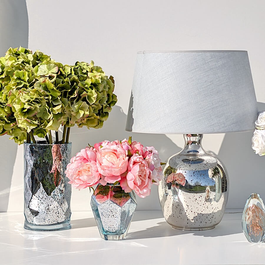 Vase géométrique turquoise mercurisé  | Deco-Delight.com