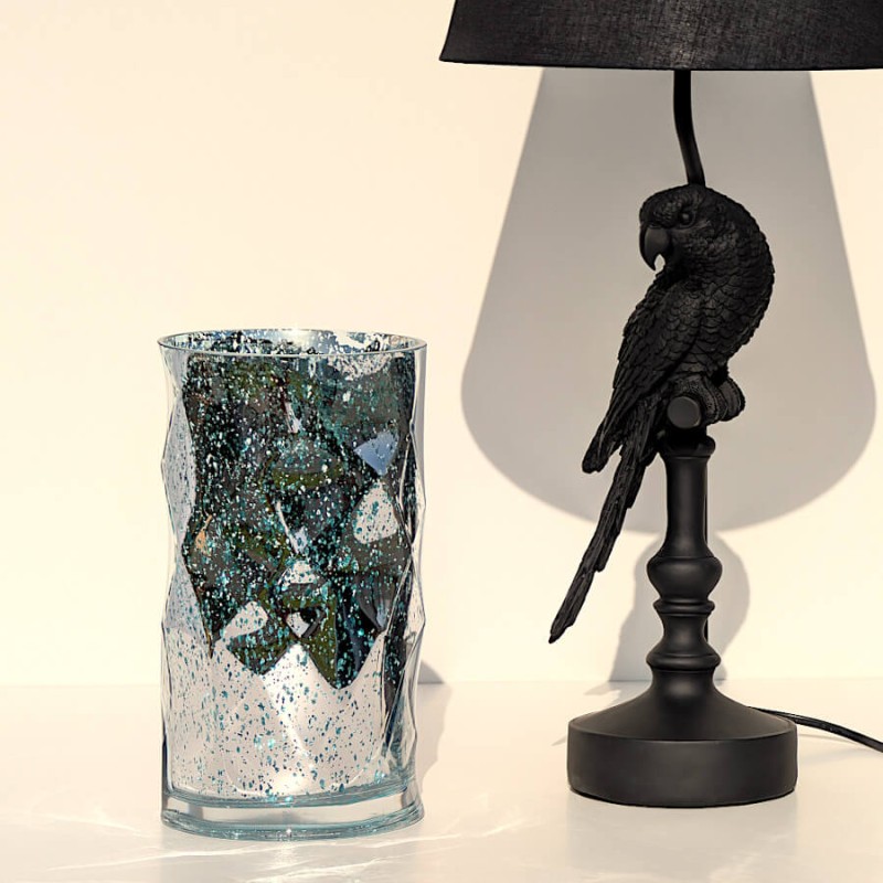 Vase géométrique turquoise mercurisé  | Deco-Delight.com