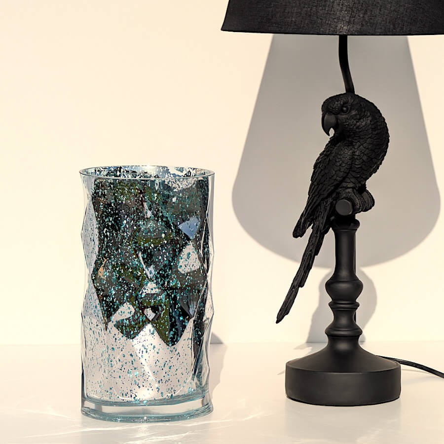 Vase géométrique turquoise mercurisé  | Deco-Delight.com