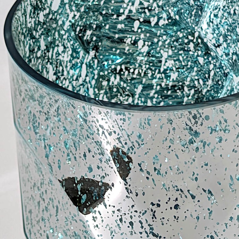 Vase géométrique turquoise mercurisé  | Deco-Delight.com
