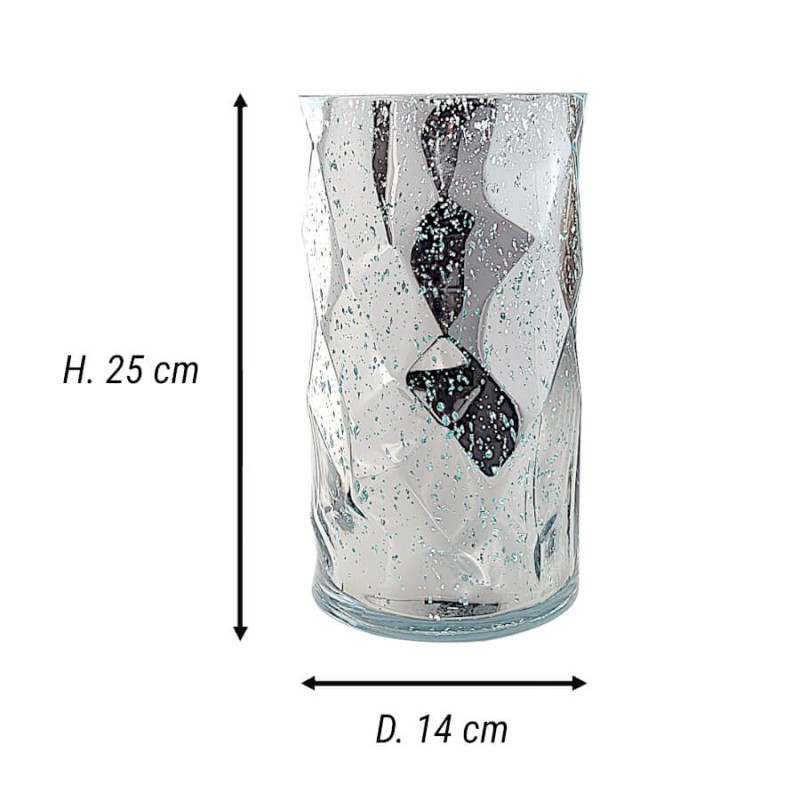 Vase géométrique turquoise mercurisé  | Deco-Delight.com