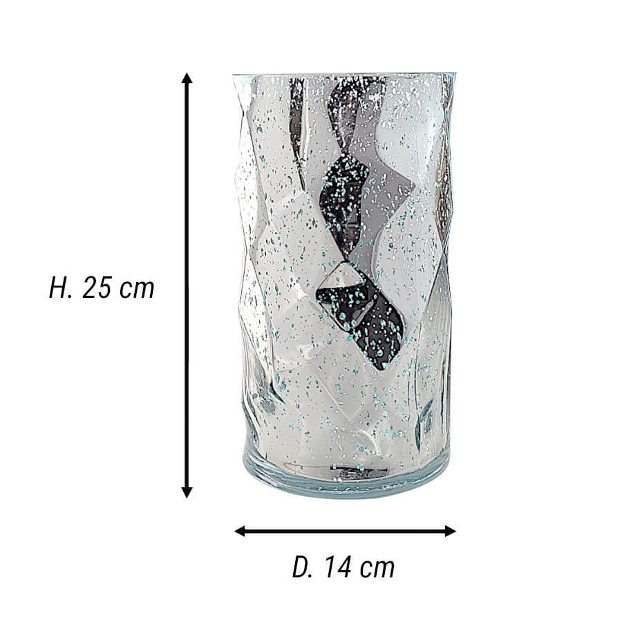 Vase géométrique turquoise mercurisé  | Deco-Delight.com