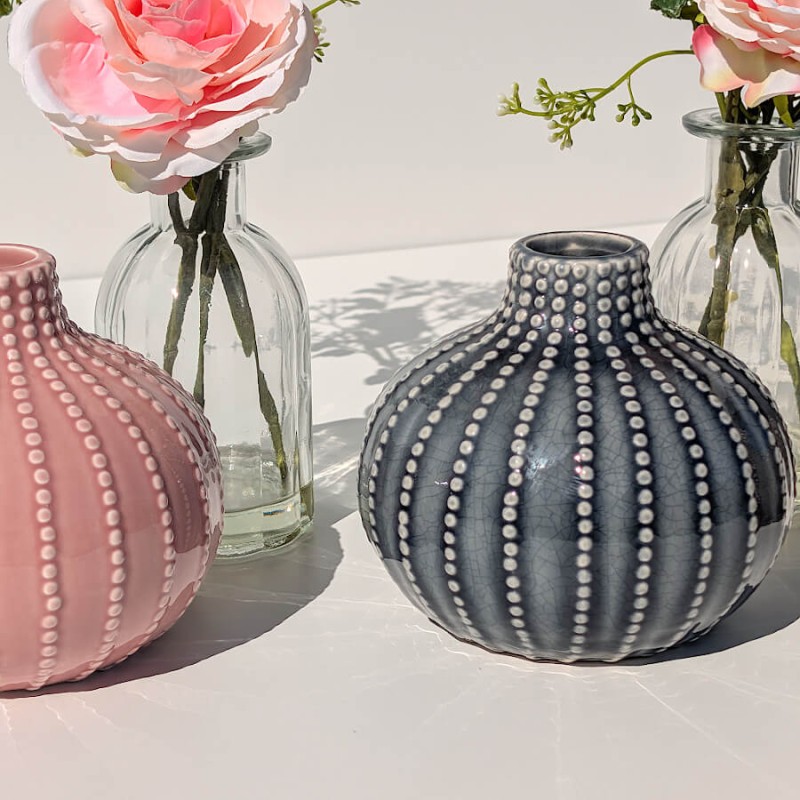 Vase boule oursin en céramique H12 cm | Deco-Delight.com