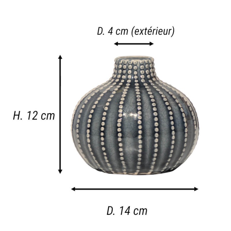 Vase boule oursin en céramique H12 cm | Deco-Delight.com