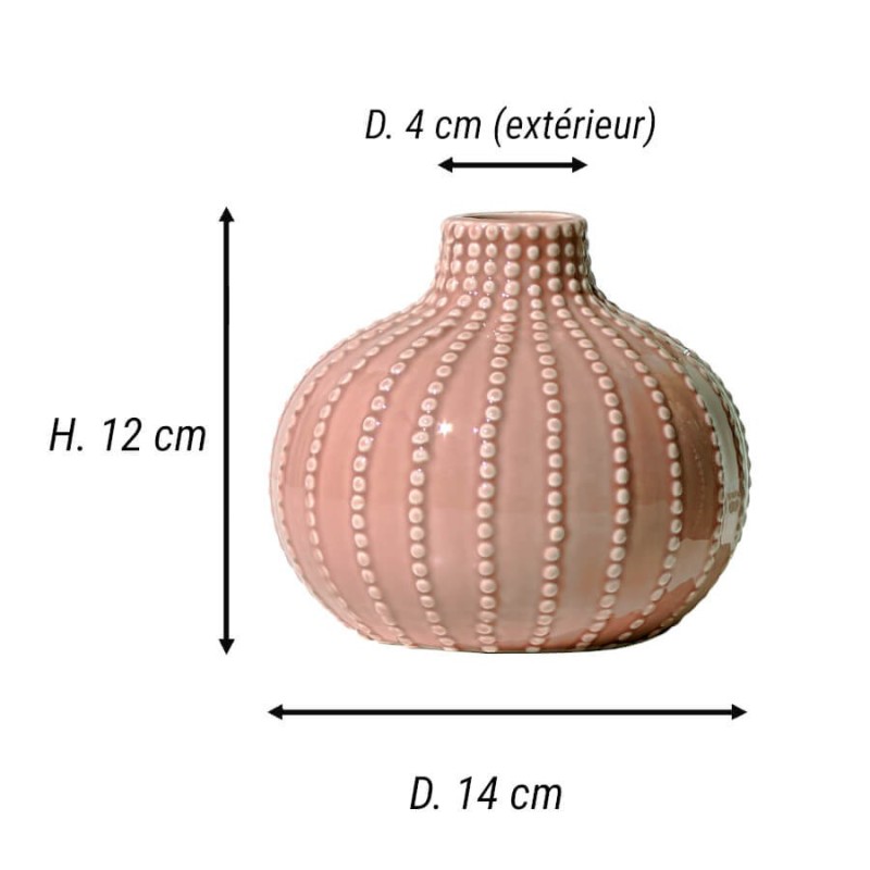 Vase boule oursin en céramique H12 cm | Deco-Delight.com