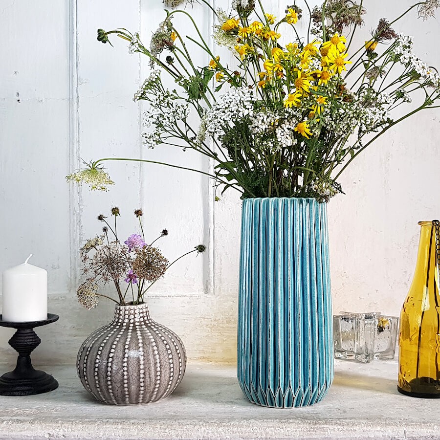 Vase boule oursin en céramique H12 cm | Deco-Delight.com