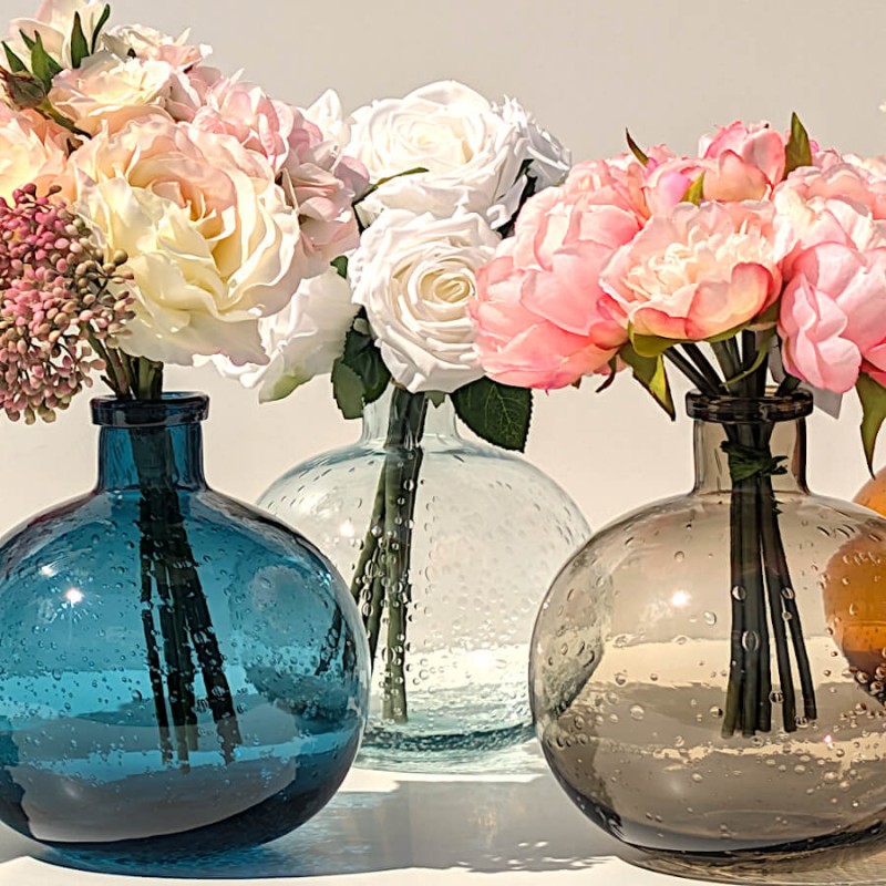Vase bulle en verre teinté H18.5  | Deco-Delight.com