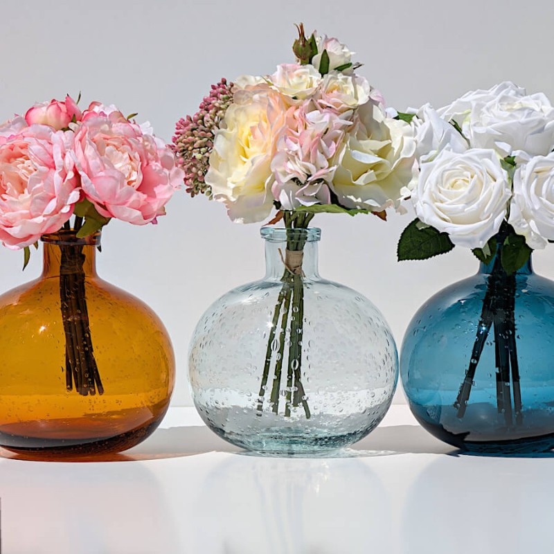 Vase bulle en verre teinté H18.5  | Deco-Delight.com