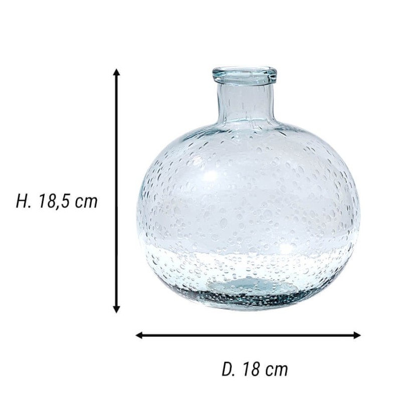 Vase bulle en verre teinté H18.5  | Deco-Delight.com