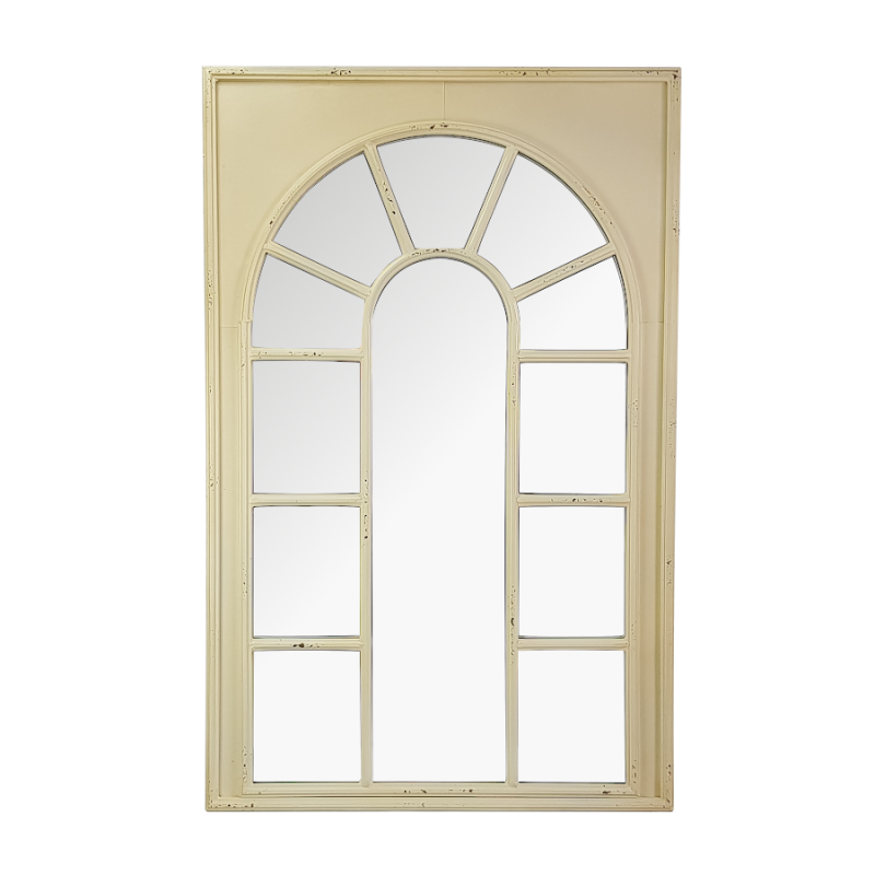 Miroir fenêtre métal crème H110  | Deco-Delight.com Miroir fenêtre métal crème H110  | Deco-Delight.com