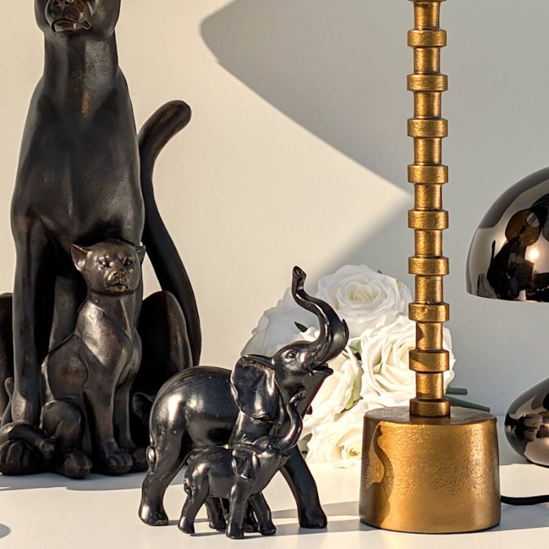 Figurine-elephant-maman-bebe-h19-noir-resine-authentique