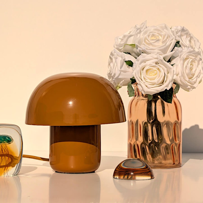 Vase brun en verre alvéolé | Deco-Delight.com