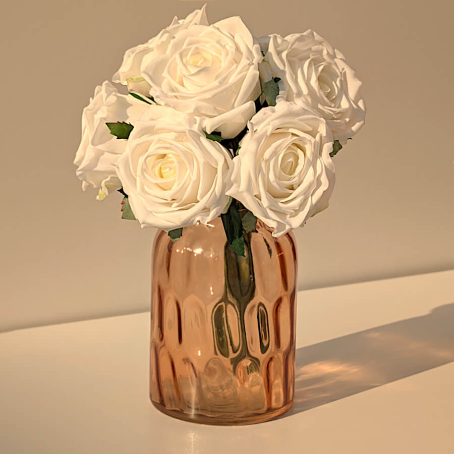 Vase brun en verre alvéolé | Deco-Delight.com
