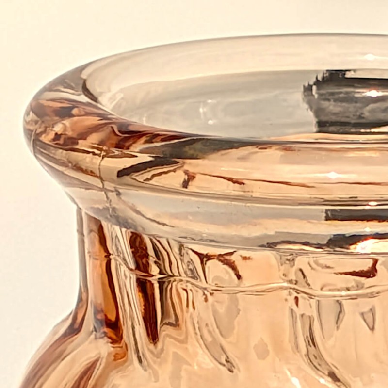 Vase brun en verre alvéolé | Deco-Delight.com