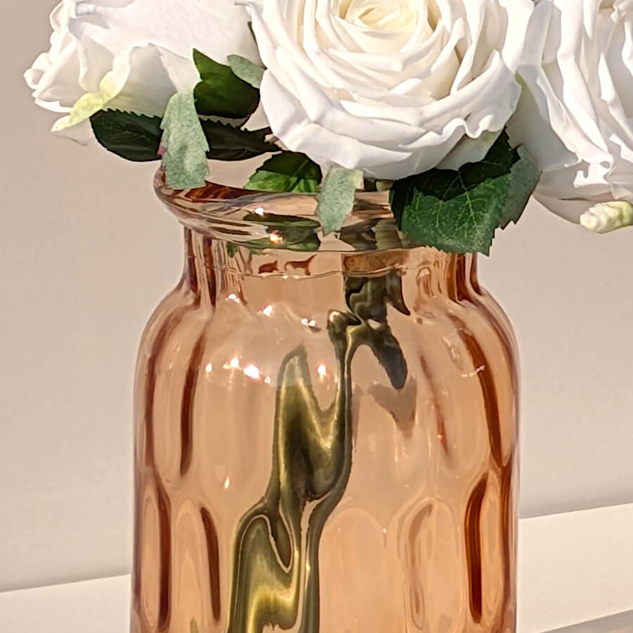 Vase brun en verre alvéolé | Deco-Delight.com