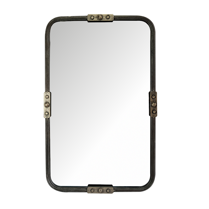 Miroir rectangulaire métal gris H81.5  | Deco-Delight.com