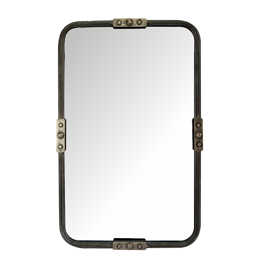 Miroir rectangulaire métal gris H81.5 | Deco-Delight.com Miroir rectangulaire métal gris H81.5 | Deco-Delight.com