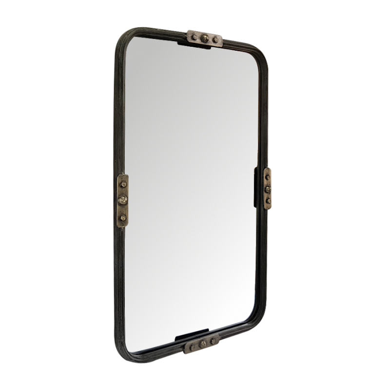 Miroir rectangulaire métal gris H81.5  | Deco-Delight.com