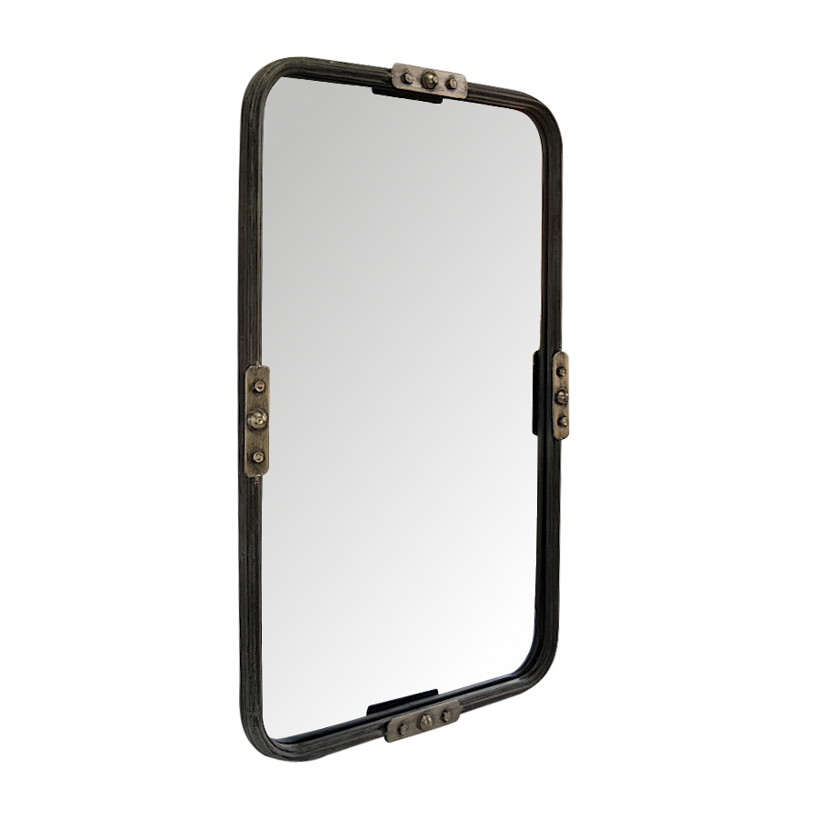 Miroir rectangulaire métal gris H81.5 | Deco-Delight.com Miroir rectangulaire métal gris H81.5 | Deco-Delight.com