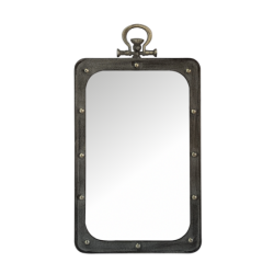 Miroir hublot métal gris rectangulaire  | Deco-Delight.com