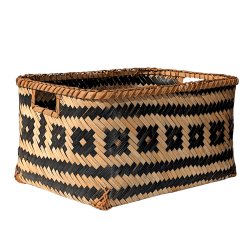 Panier bambou tressé noir naturel  | Deco-Delight.com