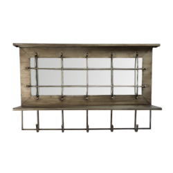 Miroir métal avec 5 patères H42  | Deco-Delight.com