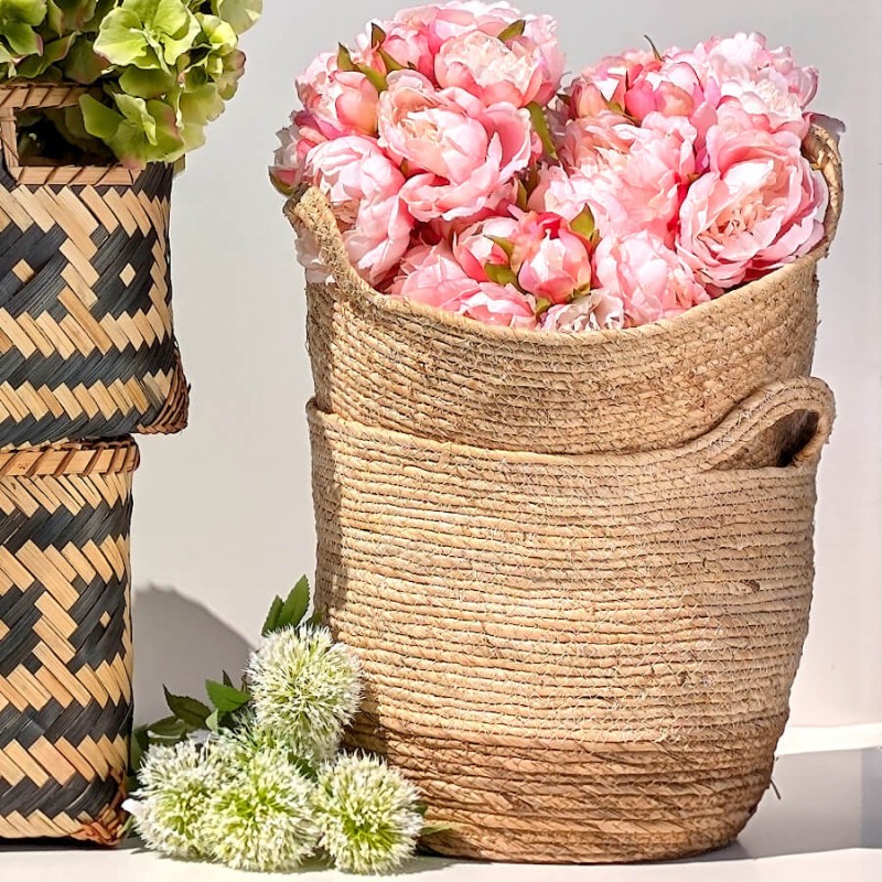 Panier fibre de maïs bicolore D30  | Deco-Delight.com