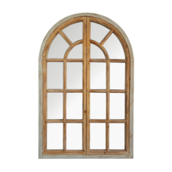 Miroir fenêtre bois naturel blanc H110  | Deco-Delight.com