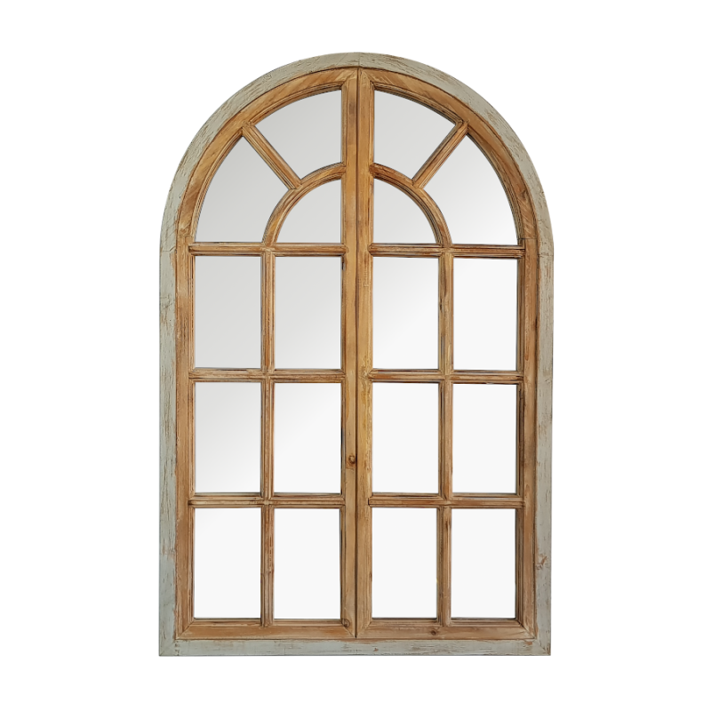 Miroir fenêtre bois naturel blanc H110  | Deco-Delight.com Miroir fenêtre bois naturel blanc H110  | Deco-Delight.com