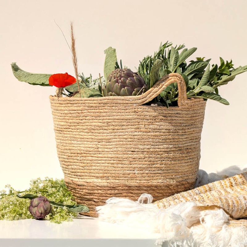Panier fibre de maïs bicolore D30  | Deco-Delight.com