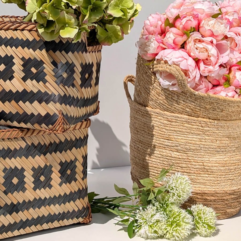 Panier fibre de maïs bicolore D30  | Deco-Delight.com