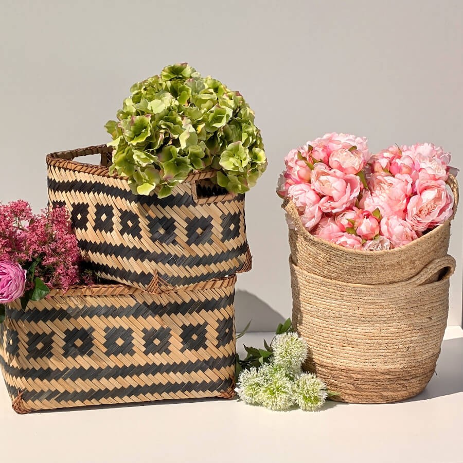 Panier fibre de maïs bicolore D30  | Deco-Delight.com