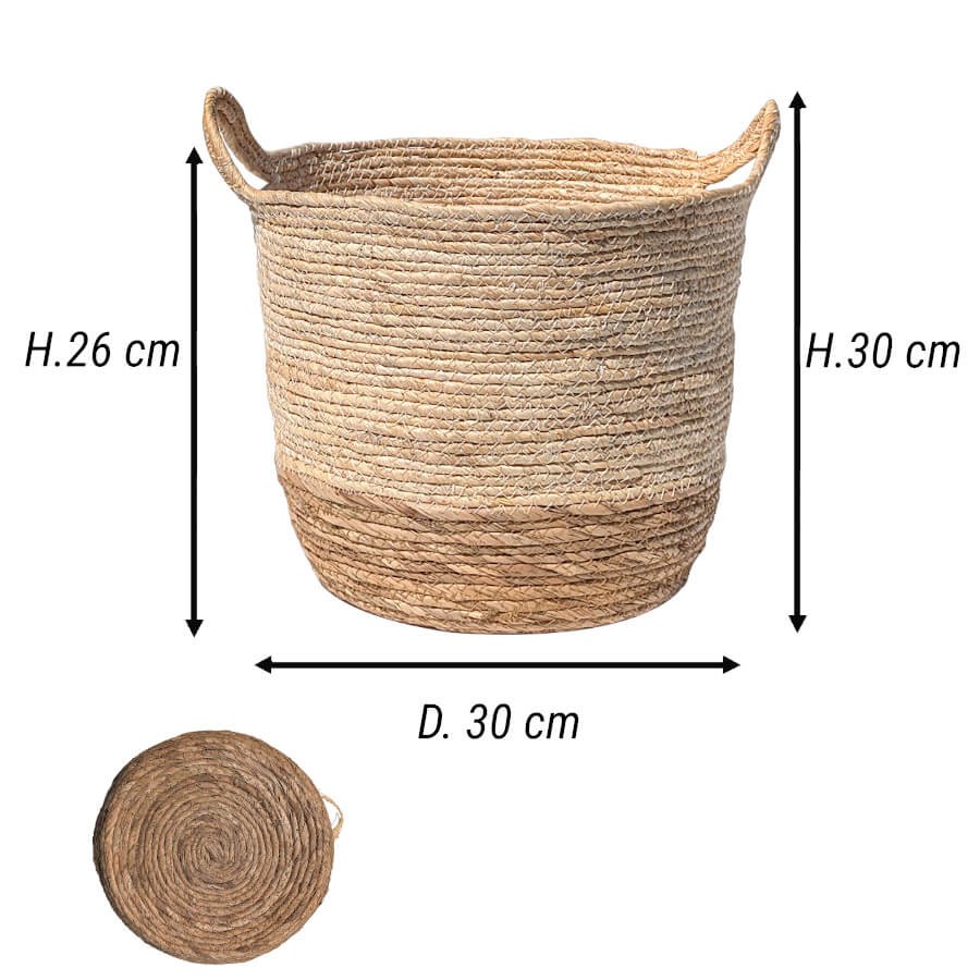 Panier fibre de maïs bicolore D30  | Deco-Delight.com