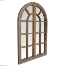 Miroir fenêtre bois naturel blanc H110  | Deco-Delight.com