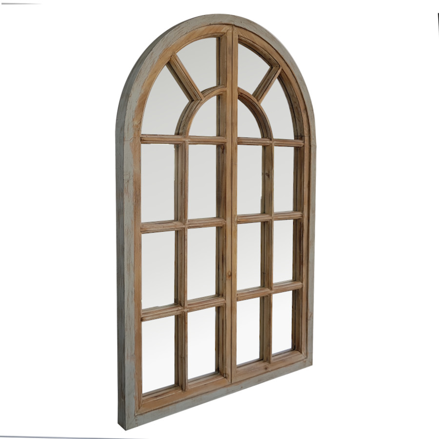 Miroir fenêtre bois naturel blanc H110 | Deco-Delight.com Miroir fenêtre bois naturel blanc H110 | Deco-Delight.com