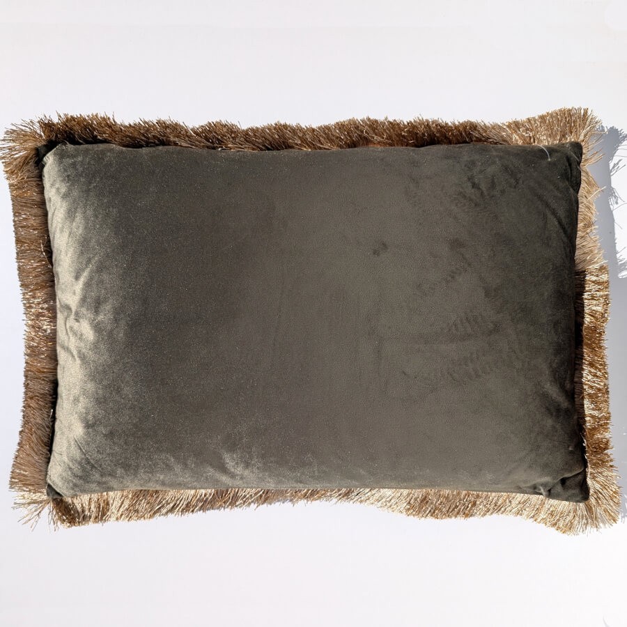 Coussin paon à franges – parade nuptiale de Léon | Deco-Delight.com
