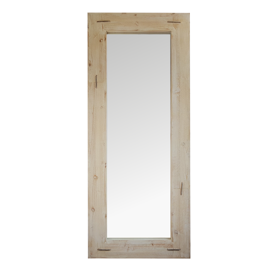 Miroir bois brut avec agrafes H169  | Deco-Delight.com