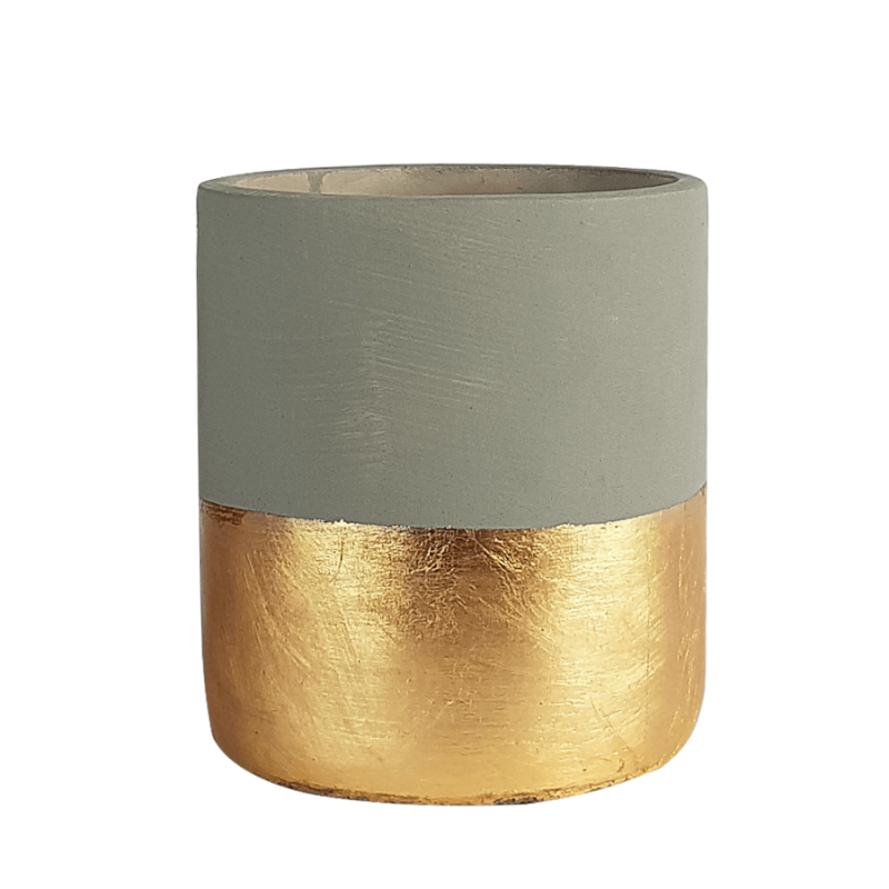Pot bicolore ciment moderne H14.5 cm | Deco-Delight.com