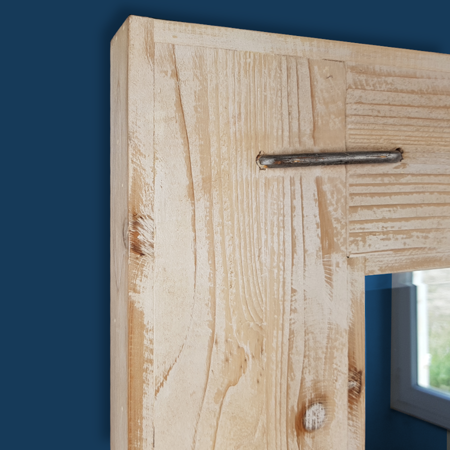 Miroir bois brut avec agrafes H169  | Deco-Delight.com