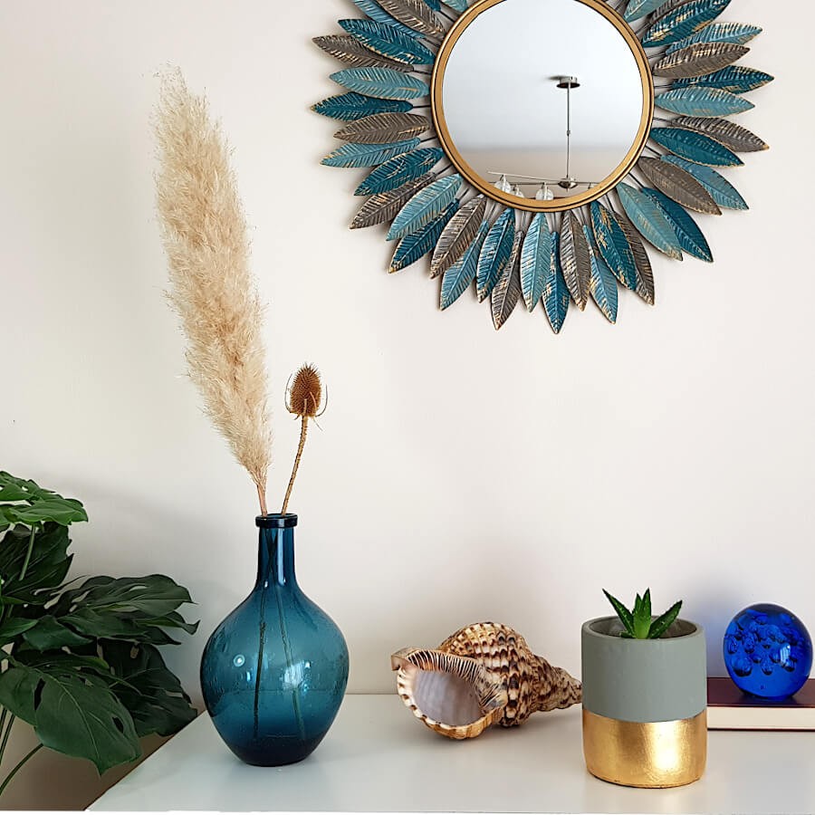 Pot bicolore ciment moderne H14.5 cm | Deco-Delight.com