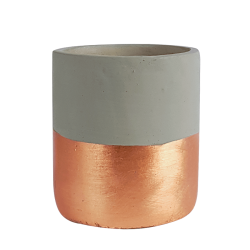 Pot bicolore ciment moderne H14.5 cm | Deco-Delight.com