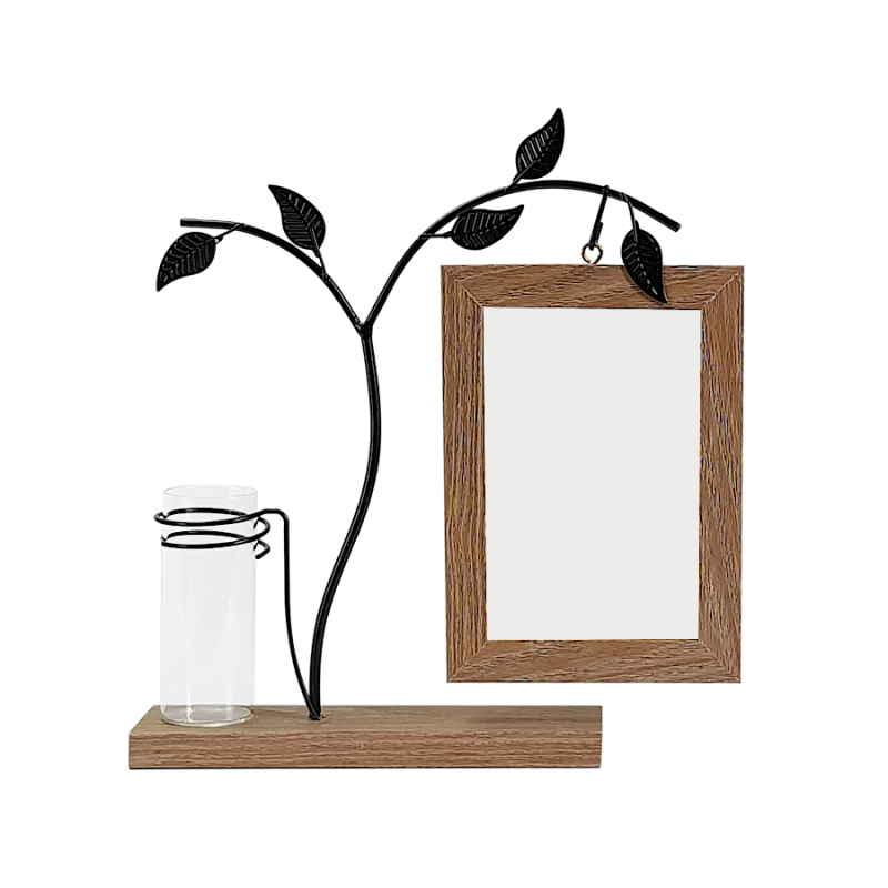 Cadre bois métal soliflore H29.5  | Deco-Delight.com