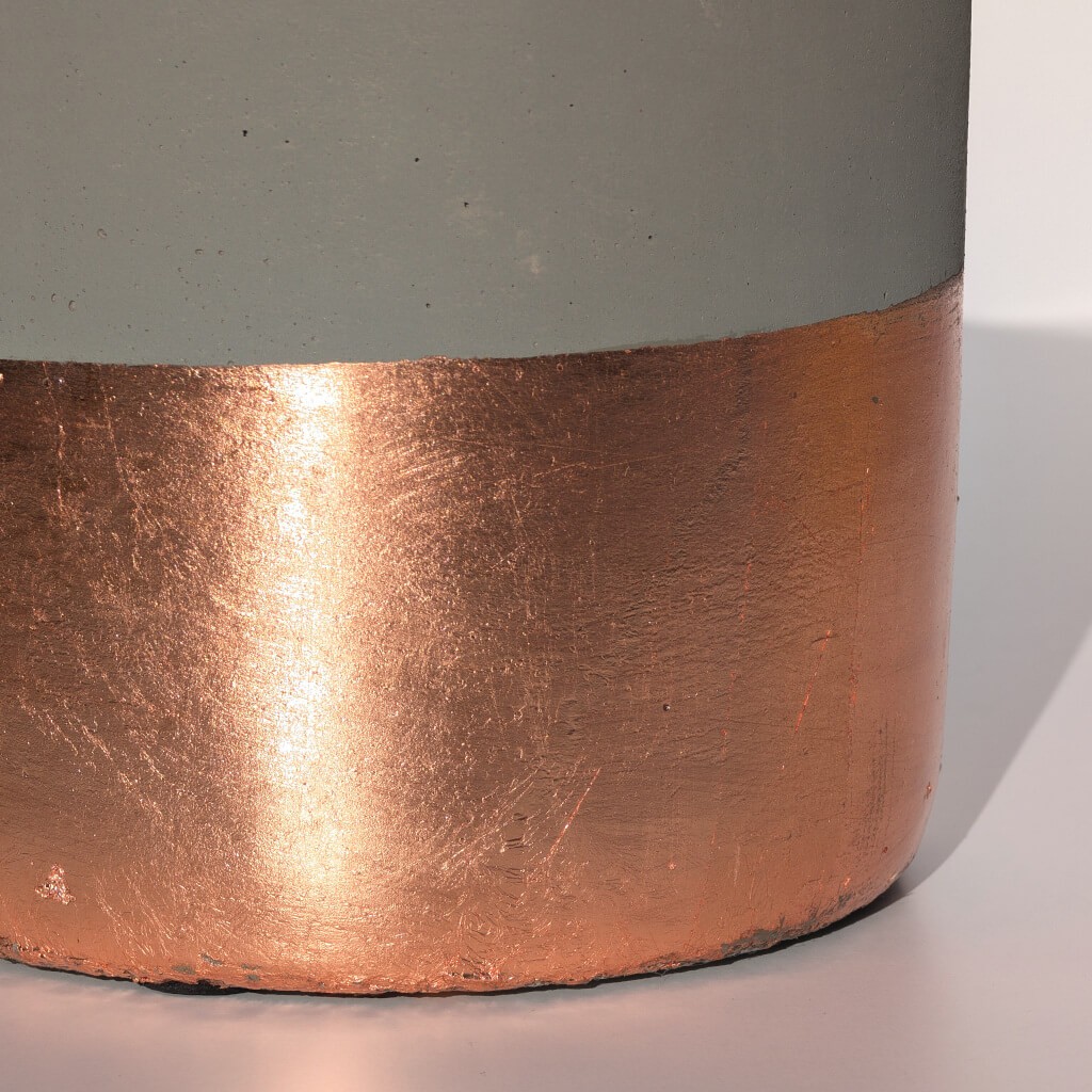 Pot bicolore ciment moderne H14.5 cm | Deco-Delight.com