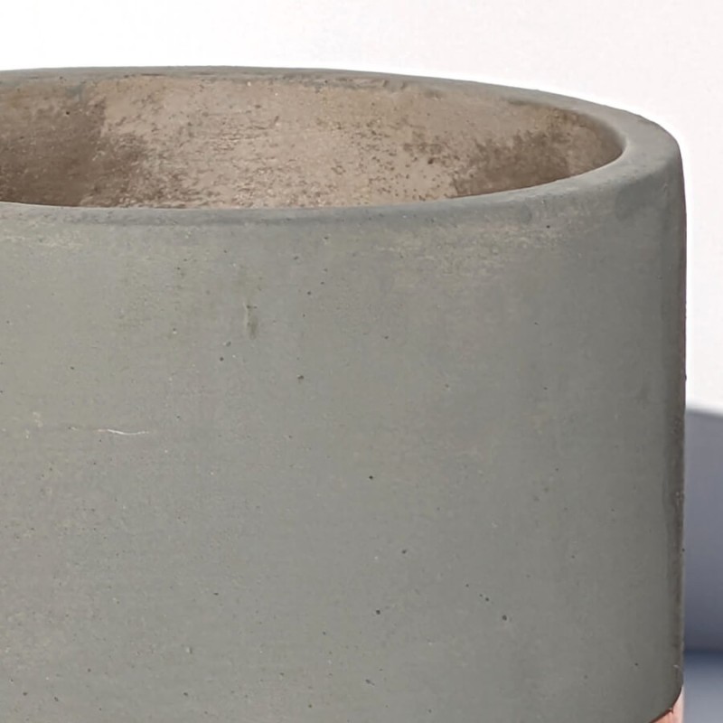 Pot bicolore ciment moderne H14.5 cm | Deco-Delight.com