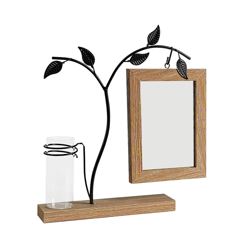 Cadre bois métal soliflore H29.5  | Deco-Delight.com