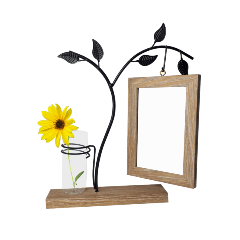 Cadre bois métal soliflore H29.5  | Deco-Delight.com